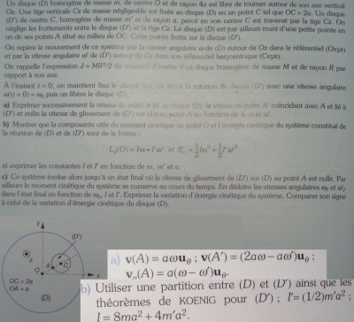 Enoncé+ corrigé des questions a et b